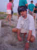 Adam Henderson counting shells at nest 4.